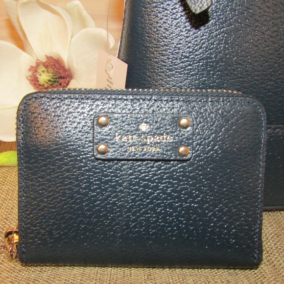 kate spade Handbags - kate spade small wallet in blue (wallet only)